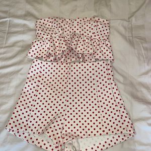 Red and white zara set size small